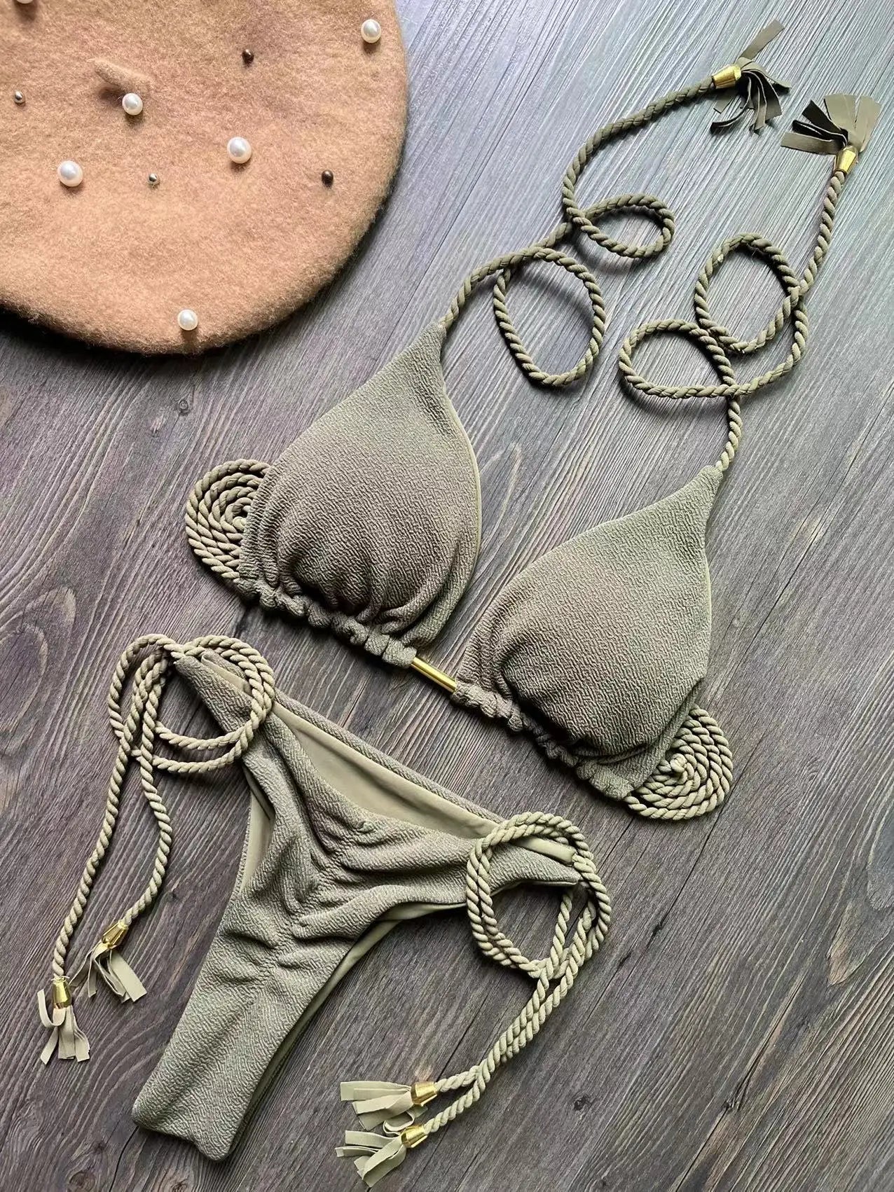 Sexy solid color women's bikini swimsuit two-piece beach Swimwear bikini suit