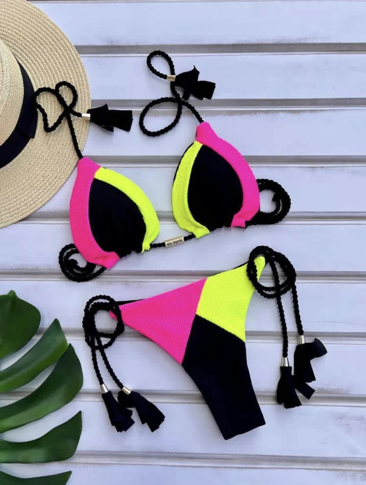 Sexy Splices 2 Pieces Bikinis Swimsuit Push Up Brazilian Beachwear Bathing Suit
