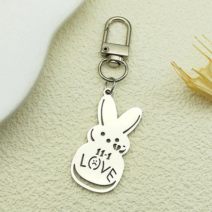 Women Men Kpop Lil Peep Rabbit Sad Stainless Steel Chain Necklace Pendant