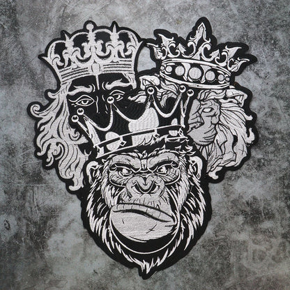 Embroidery Black White Crown Patch Appliques Iron on Patches Badge Clothes Sewing