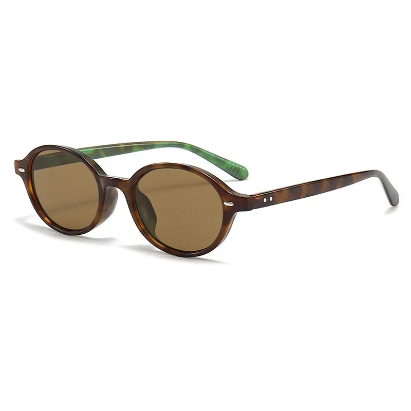 Women Men Retro Small Oval Rivets Shades UV400 Sunglasses Glasses