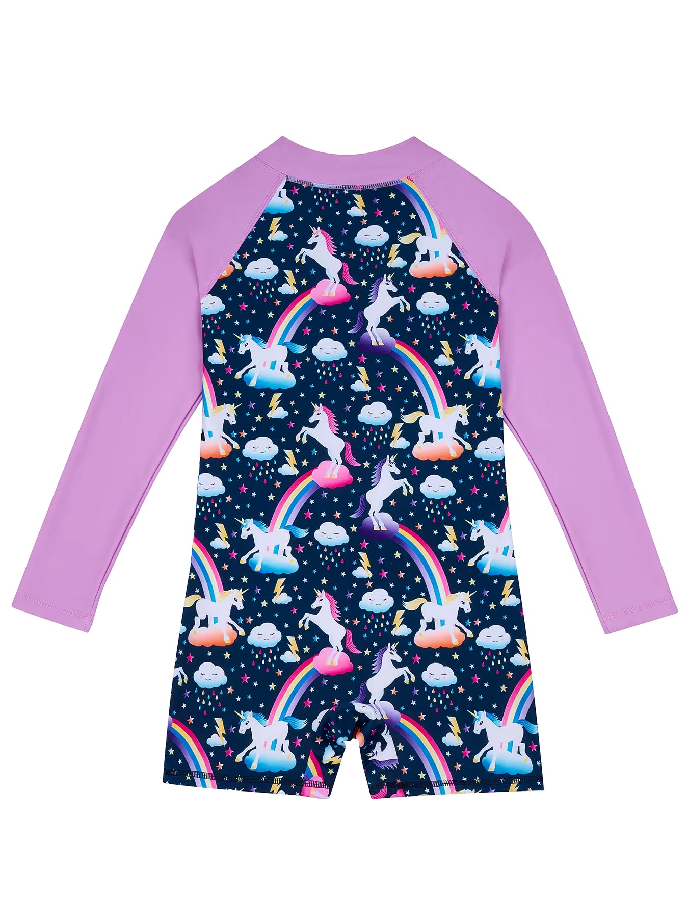 Kids Girls One-Piece Long Raglan Sleeve Animal Horse Print Rash Guard Boyleg Shorts Swimwear
