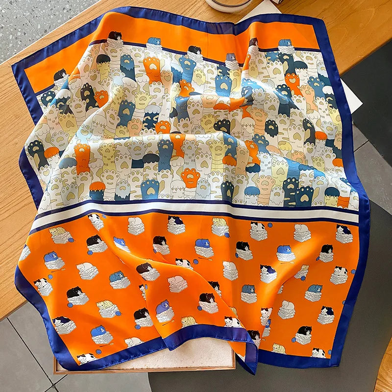 70cm Women Fashion Silk Satin Design Scarf Bandana Shawl Wrap Scarves