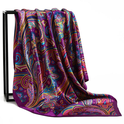 90*90cm Women Four Seasons Square Silk Satin Bandana Wrap Shawl Scarves Scarfs ggk7