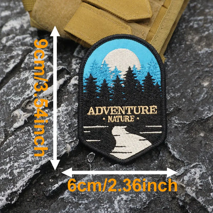 ADVENTURE NATURE Embroidered Patch Iron on / Sew Applique Patches