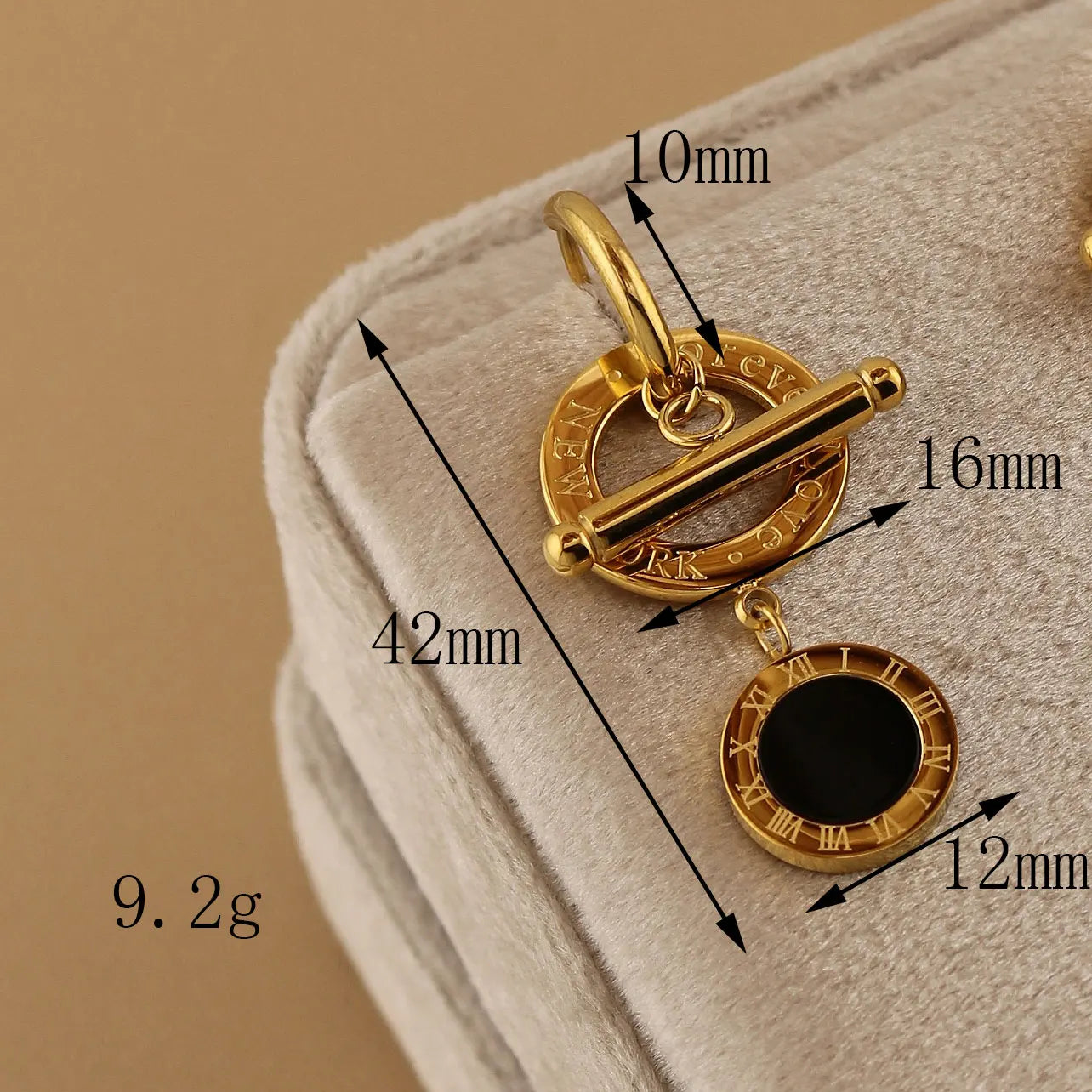 Women Stainless Steel Roman Numeral Pendant Love Earrings Wedding