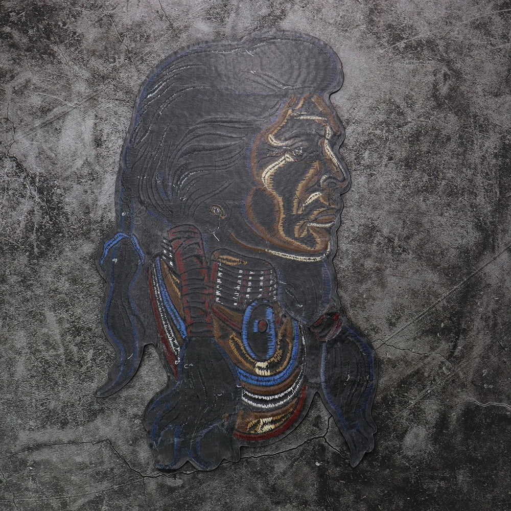 Punk Old Man Ride Skull Embroidery Patch Appliques Iron on Patches Badge Clothes Sewing