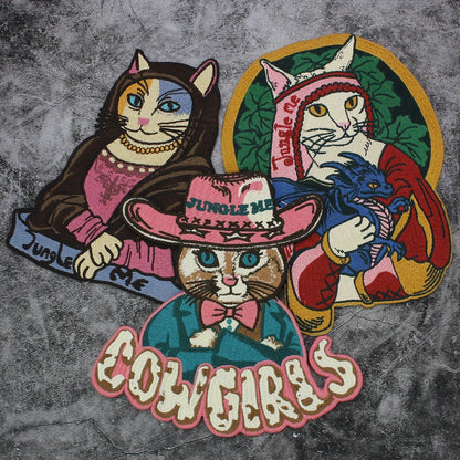 Embroidery Animal Hat Cat Sticker Patch Appliques Iron on Patches Badge Clothes Sewing