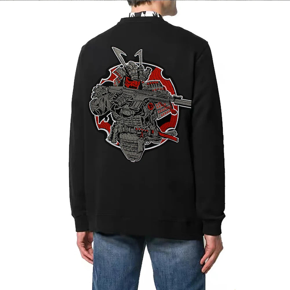 Military Arms Chapter Embroidery Samurai Sword Japanese Cultural Patch Appliques Iron on Patches Badge Clothes Sewing