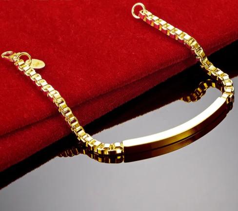 925 Sterling Silver 4mm Man Women Charm Wedding Engagement Party Fashion Box Chain Bracelet