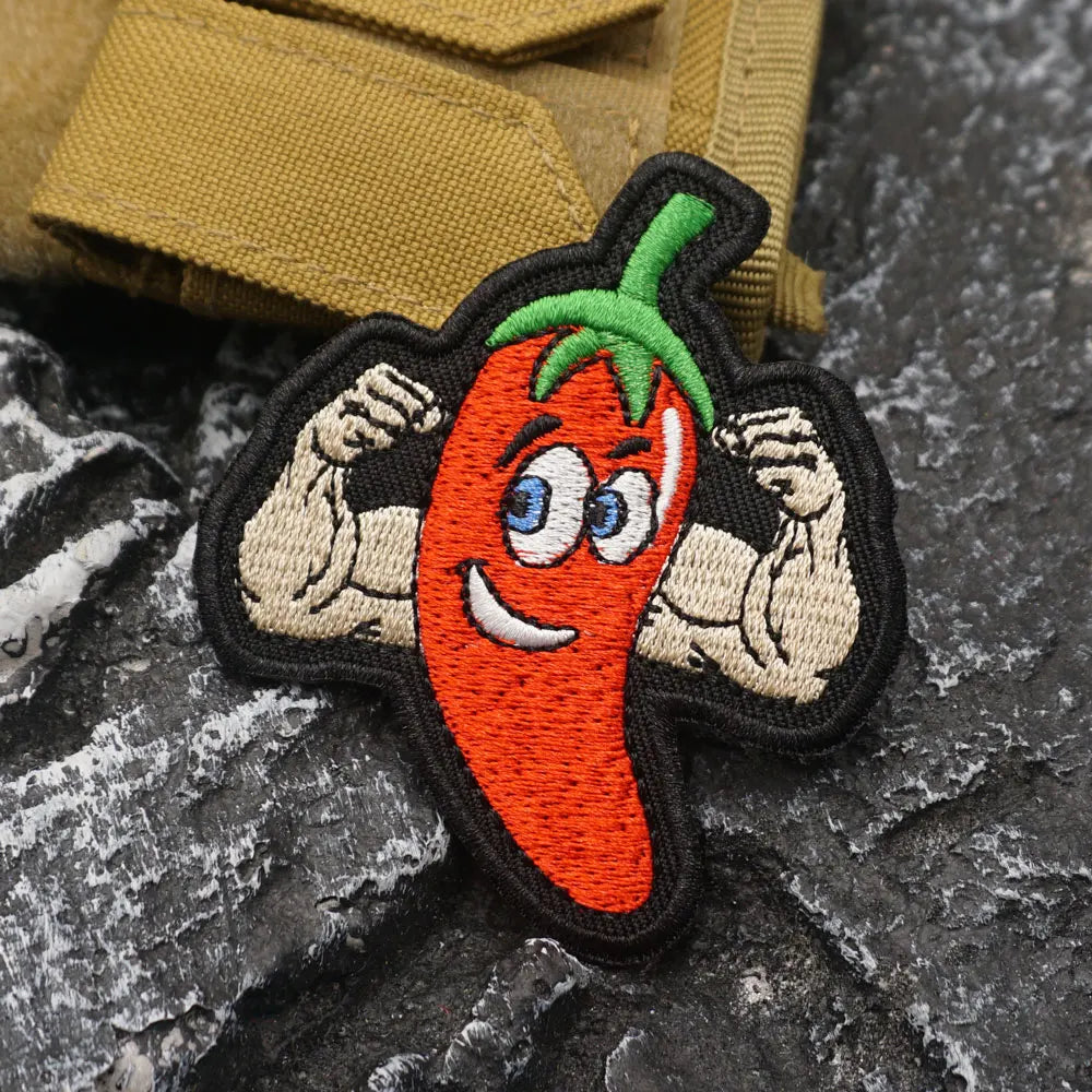 Funny Spicy Pepper Embroidered Patch Iron-On Sewing Clothes Patches Applique