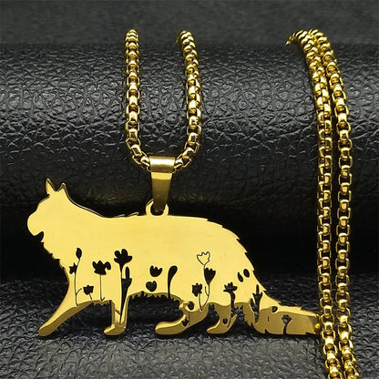 Cute Cat Ragdoll Kitty Women Men Stainless Steel Silver Color Chain Pendant Necklace