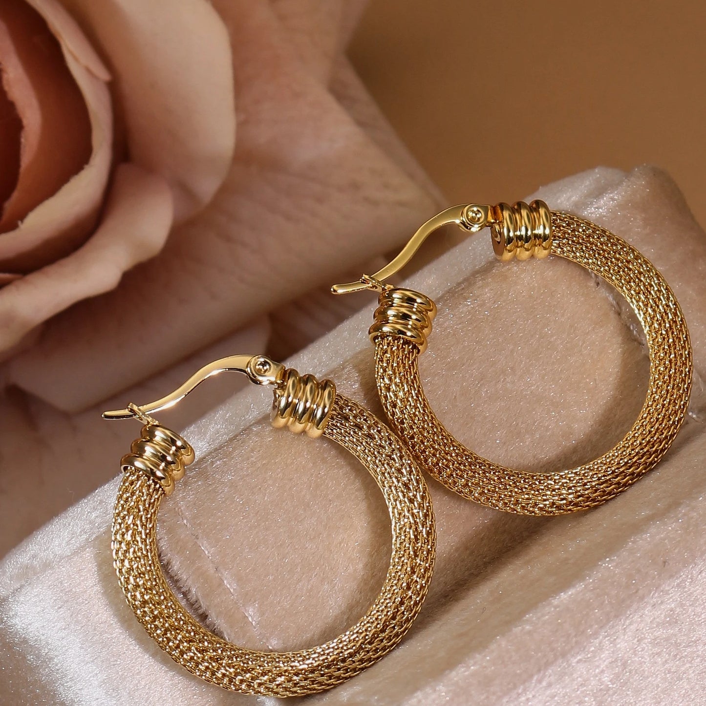 Fashionable 18K Gold-Plated Stainless Steel Women's Earrings Gifts