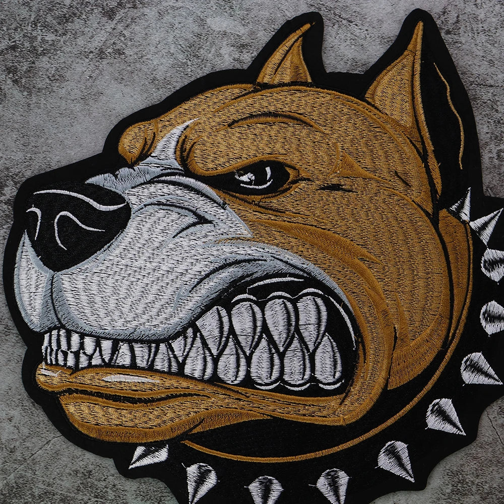 1Set Lion Dog Embroidery Patch Appliques Iron on Patches Badge Clothes Sewing