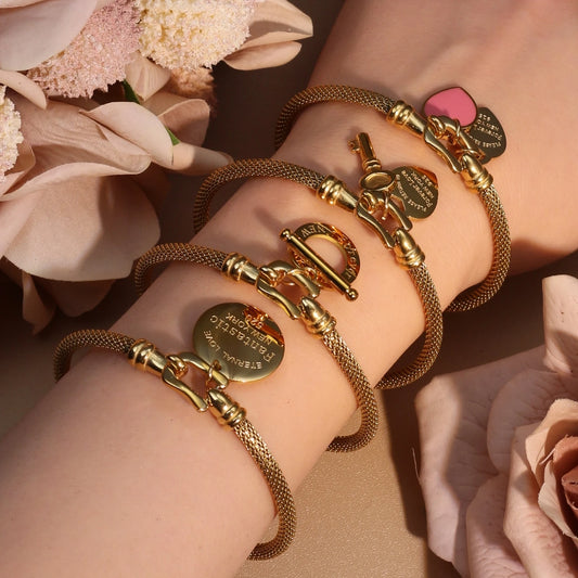 Stainless Steel 18K Gold Plated Bracelet Women's Fashion Jewelry Gift