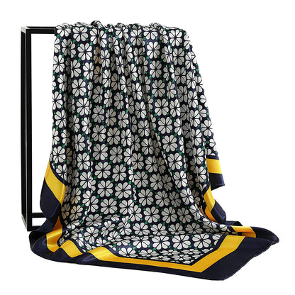 90*90cm Vintage Flowers Women Four Seasons Bandanna Designs Square Wrap Shawl Scarf Scarves fk3