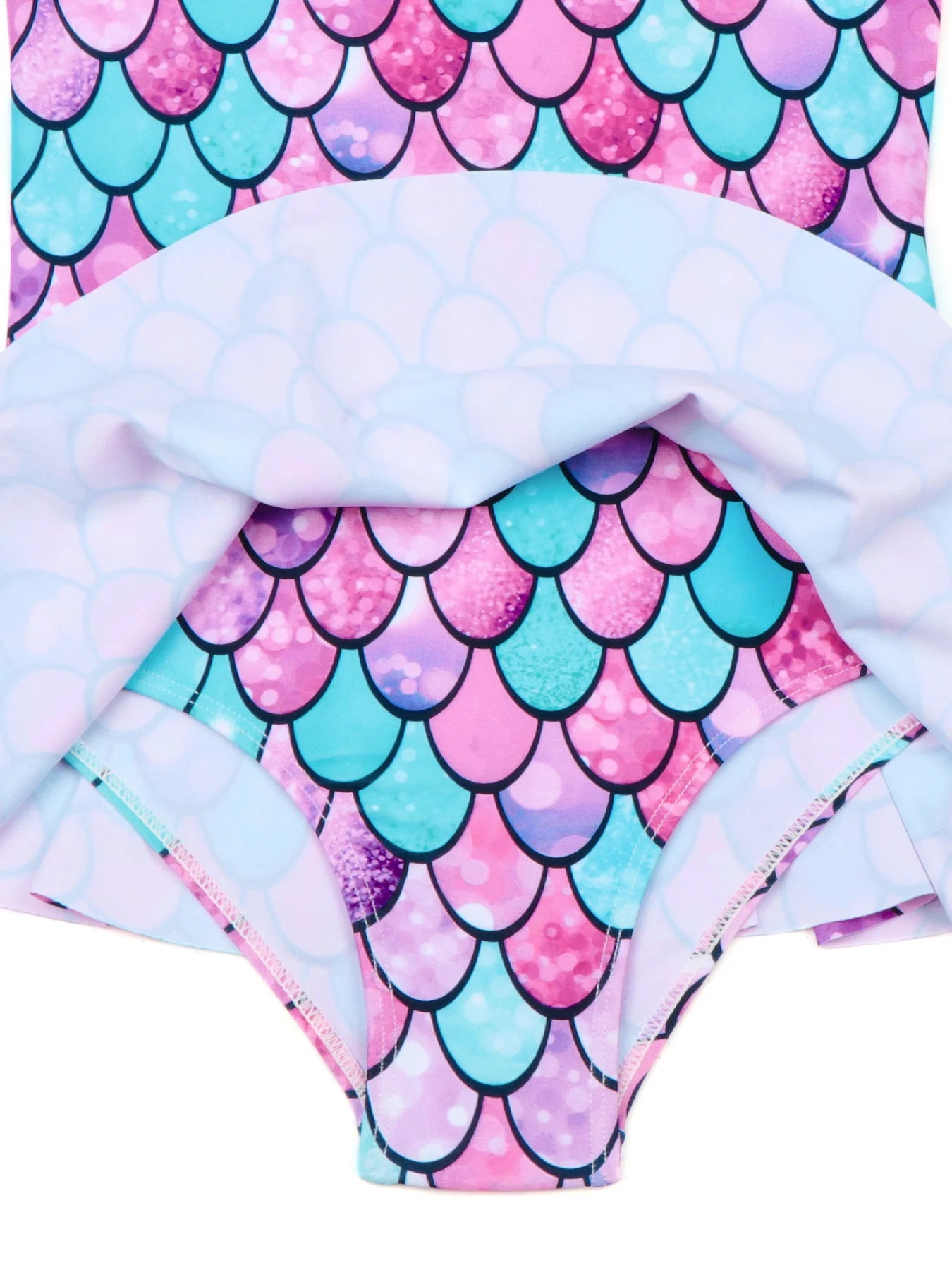 One Piece Kids Girls Sleeveless Scale Printed Swimwear Beach Rash Guard Swimming Suit