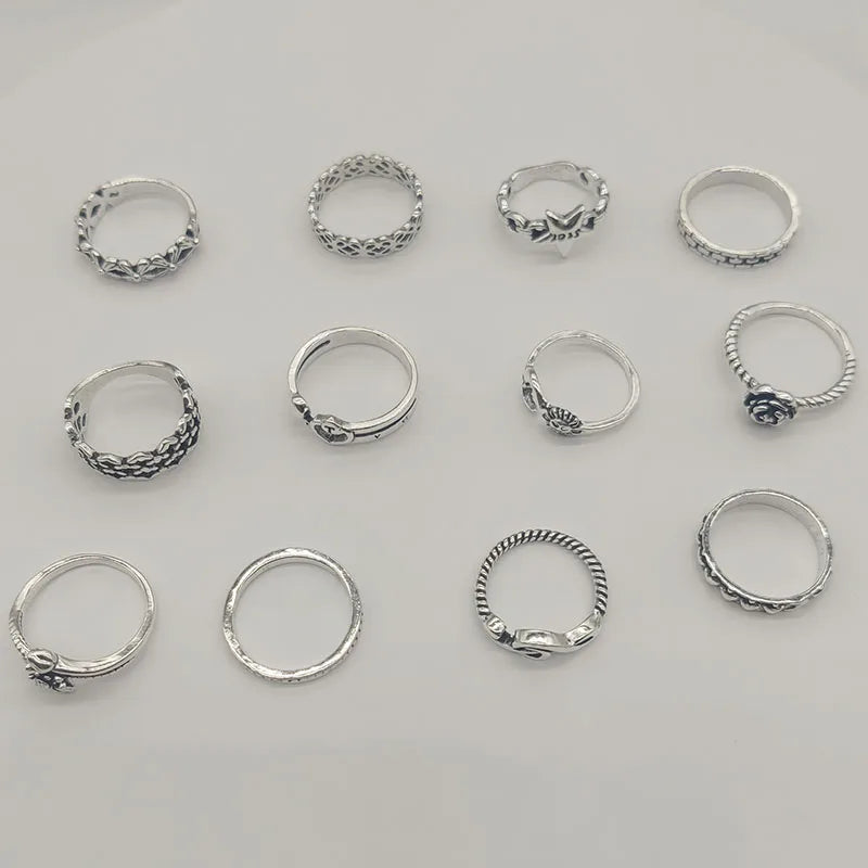 20pcs/Lot Wholesale Antique Vintage Design Finger Rings Set Mix Styles