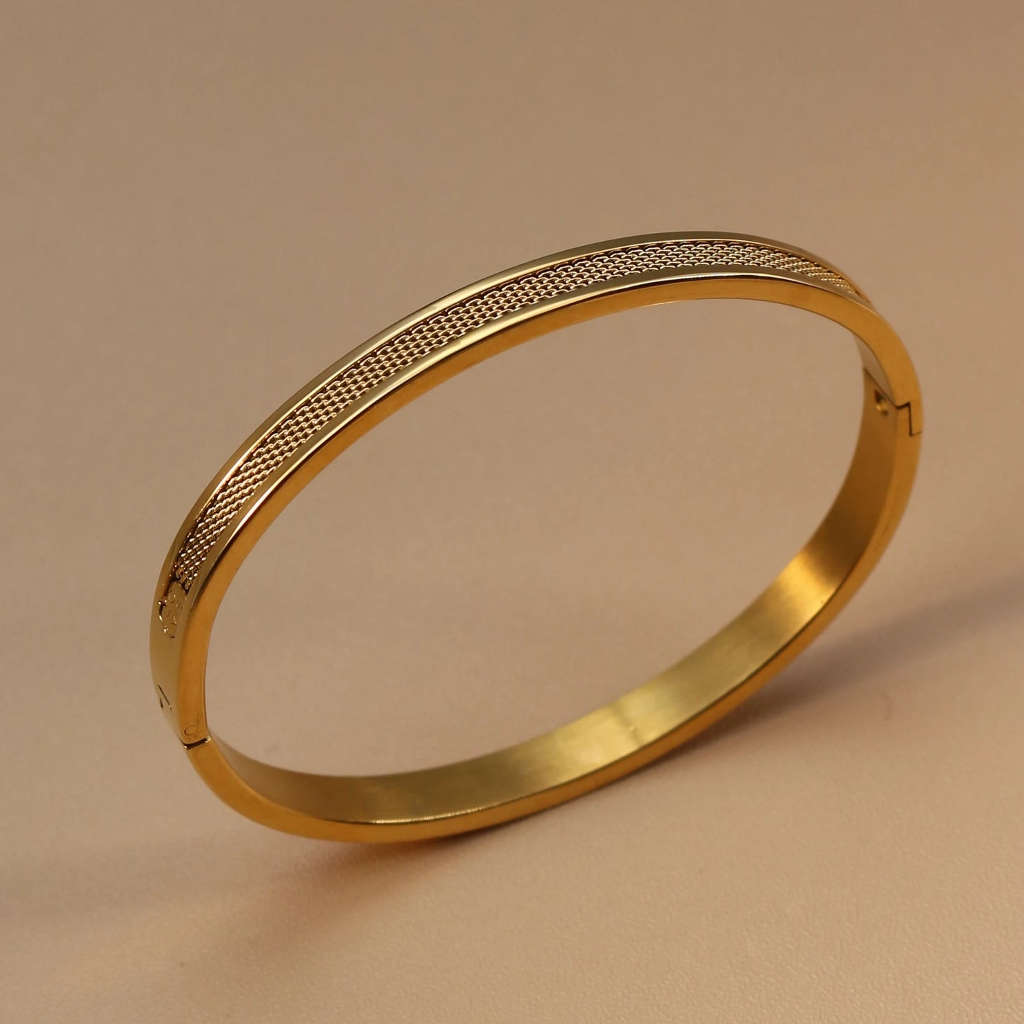 Women Punk 18k Gold Color Stainless Steel Statement Bracelet Bangle