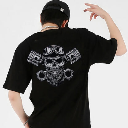 Letter Punk Skull Patch Biker Rock Large Embroidered Patch Appliques Iron on Patches Badge Clothes Sewing