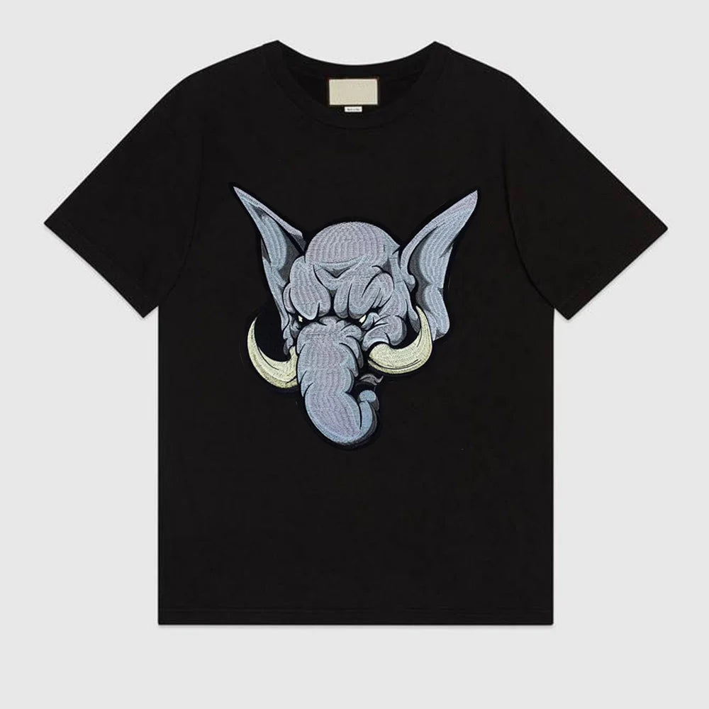 Rock Punk Animal Elephant Embroidery Patch Iron On Patches Clothes Embroidered Sticker DIY