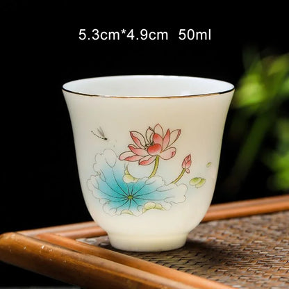 50ml/80ml White Porcelain Chinese Teahouse Master Ceramics Tea Bowl Kung Fu Sake Cup