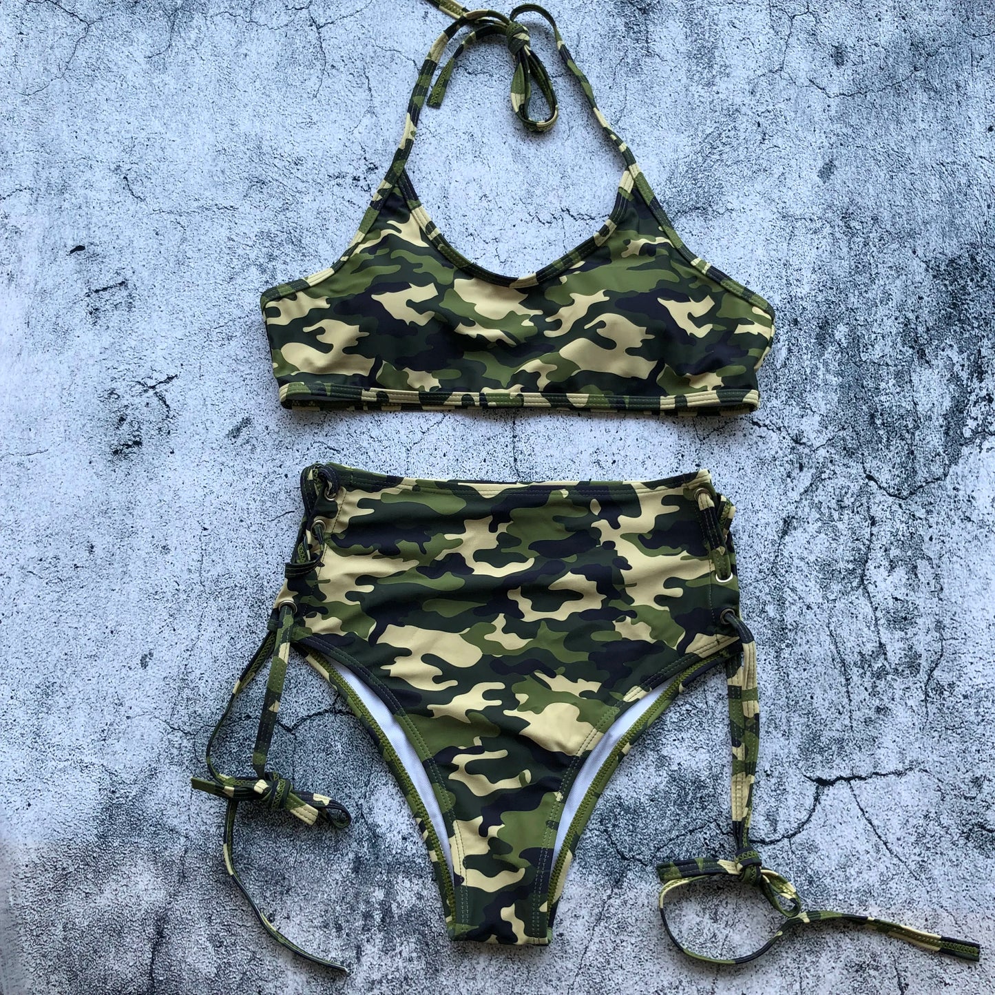 Women Swimsuit High Waist Bandage Sport Swimwear Bikini Push Up Beachwear Bathing Suit