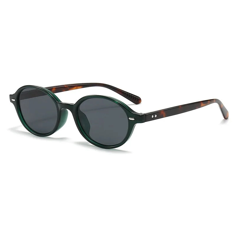 Women Men Retro Small Oval Rivets Shades UV400 Sunglasses Glasses