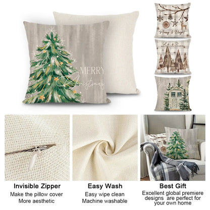 Christmas Tree Themed Pendant Decor Pattern Cushion Cover Pillowcase