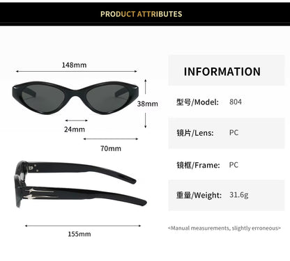Women Y2k Cat Eye Designer Punk Eyeglasses Driving Eyewear Sunglasses