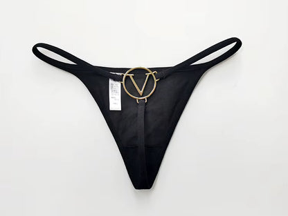 Women Letter Diamond Rhinestones G-String Briefs Underwear Low Waist Thong Panties