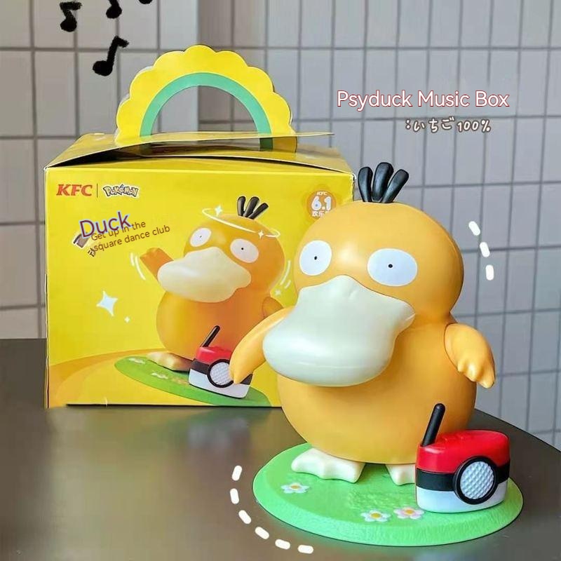 Pokemon Psyduck Model Doll Anime Action Figure Pocket monster Dance Swing Sounding Music Box Collected Toys