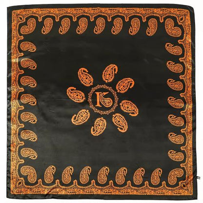 90cm Women Vintage Paisley Square Silk Shawls Printed Wraps Bandana Scarves