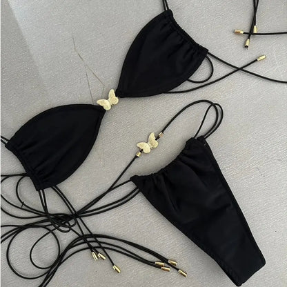 Sexy Swimsuit Butterfly Swimwear Brazilian Bikini Swimsuit Beachwear Suit