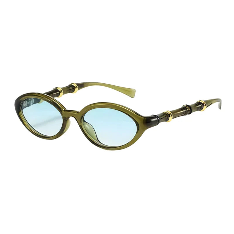 Women Men Rivets Shades Fashion Designer Retro Small Oval Sunglasses Eyewear Glasses UV400