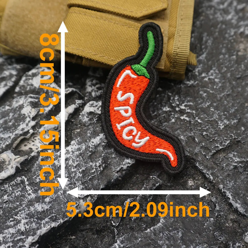 Funny Spicy Pepper Embroidered Patch Iron-On Sewing Clothes Patches Applique