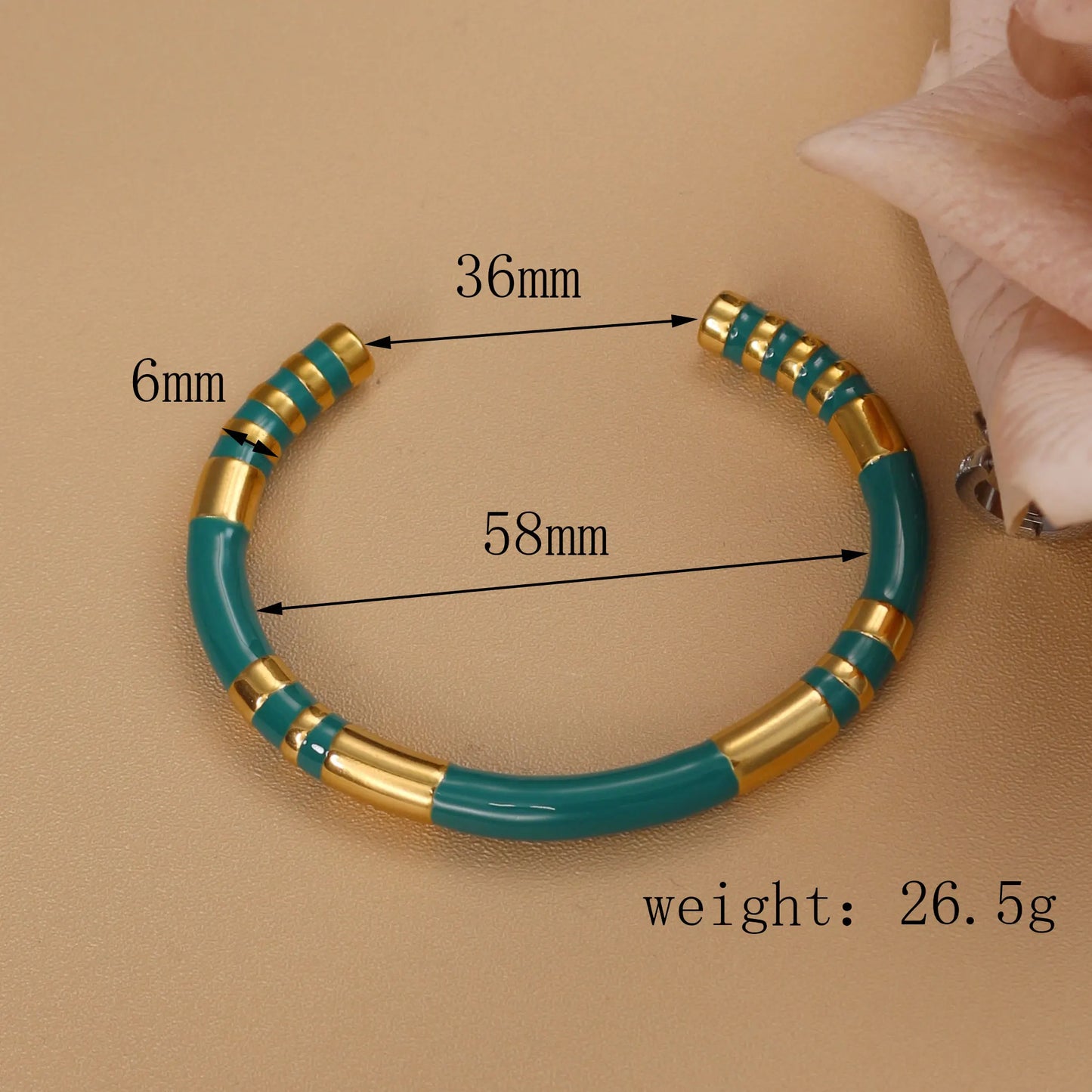 Waterproof High-end Enamel Open Retro Fashion Delicate Bangle Bracelet