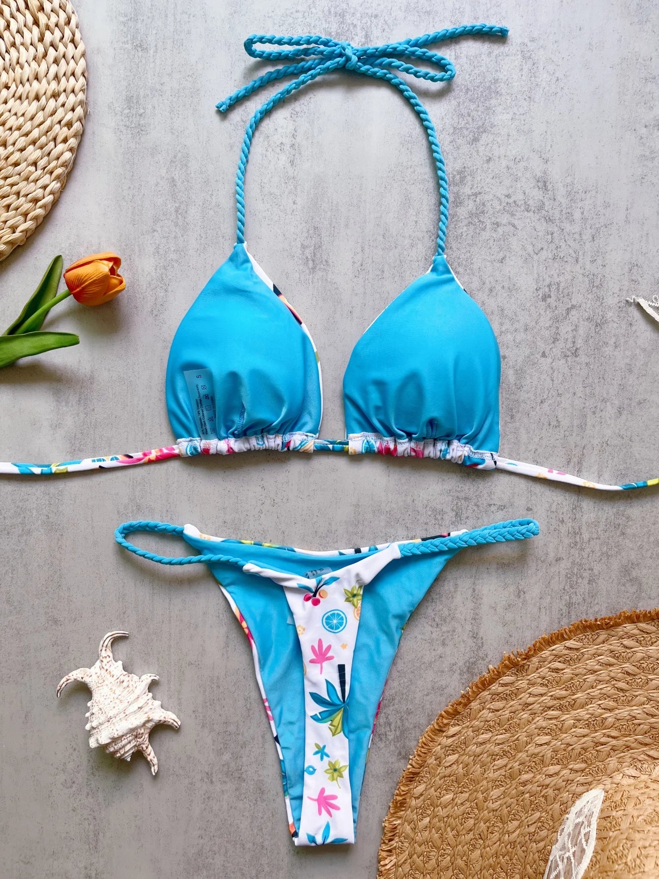 Women Printed Triangle Bikini Push Up Brazilian Swimwear Bikinis Padded Swimsuit Thong Bathing Suit