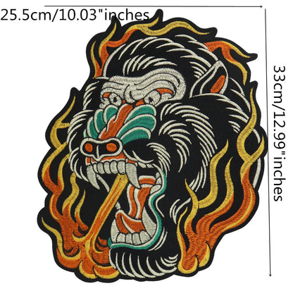 Punk Dragon Eagle Animal Large Embroidered Patch Appliques Iron on Patches Badge Clothes Sewing