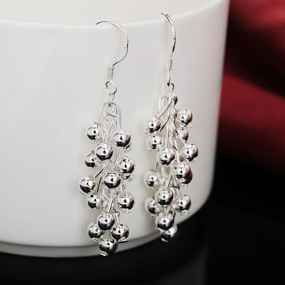 Noble Elegant Charm Pretty Fashion Women 925 Sterling Silver Wedding Party Jewelry Hook Earrings