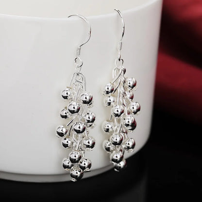 Noble Elegant Charm Pretty Fashion Women 925 Sterling Silver Wedding Party Jewelry Hook Earrings