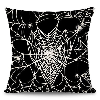 18x18 Inches Halloween Skull Spider Spooky Web Design Sofa Cushion Pillowcase Home Decor