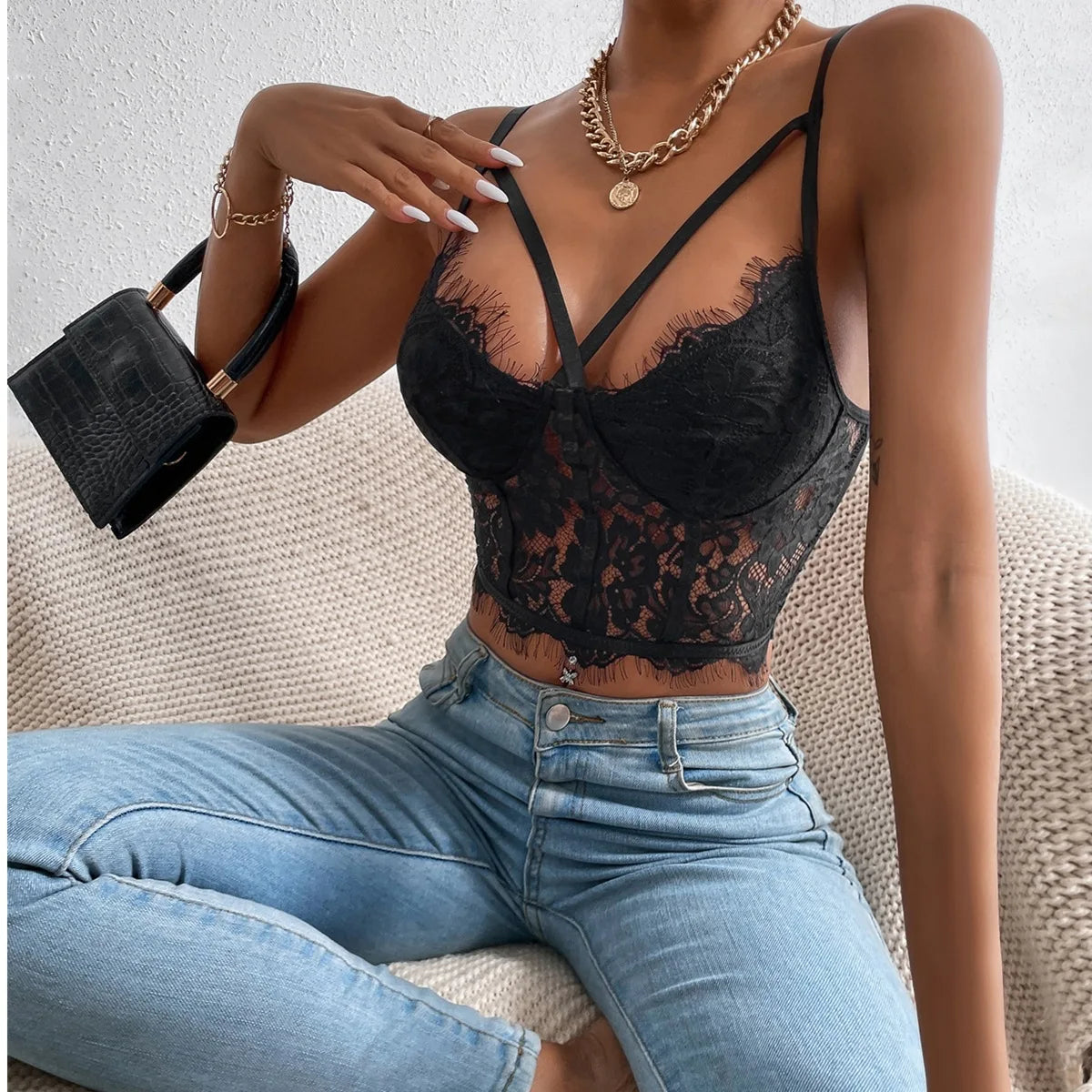 coquette lace corset top black cross sleeveless vest camis crop tube tops