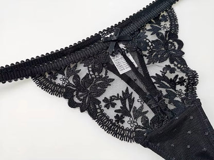 Women Lace Underwear Briefs Breathable G--String Seamless Low Waist Hollow Out Thong Panties