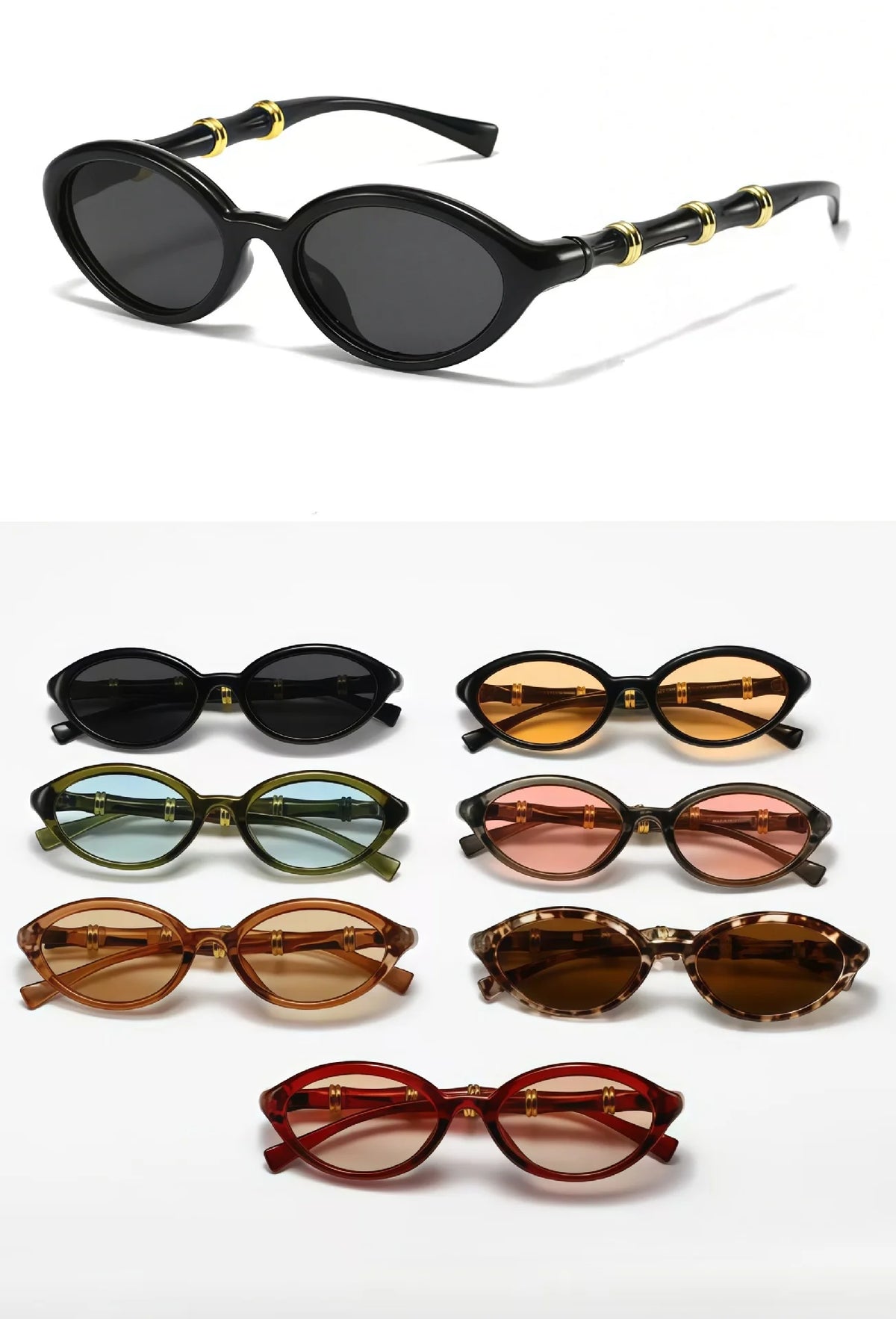Women Men Rivets Shades Fashion Designer Retro Small Oval Sunglasses Eyewear Glasses UV400