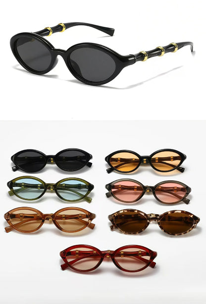 Women Men Rivets Shades Fashion Designer Retro Small Oval Sunglasses Eyewear Glasses UV400