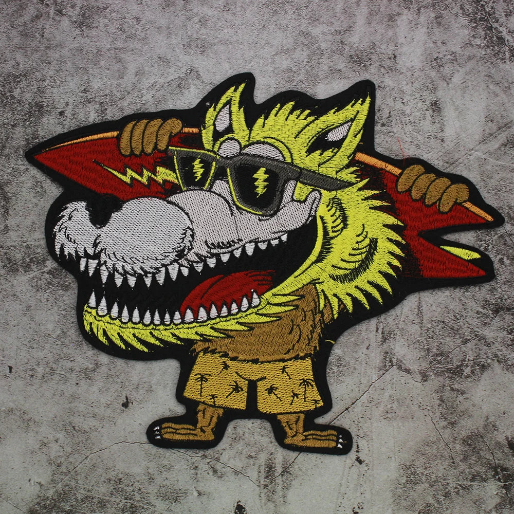 Embroidery Toad Crow Foxes Dog Animal Patch Appliques Iron on Patches Badge Clothes Sewing