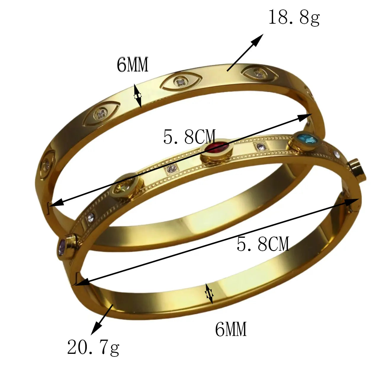 Fashion Stainless Steel Color Crystal Charm Gold Color Women's Bracelet Bangle Wedding Gifts