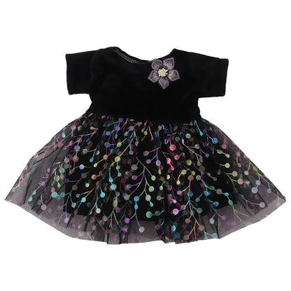 18 Inch 43 cm Baby Newborn Girl Black Mesh Skirt Princess Prom Dress Doll Toys