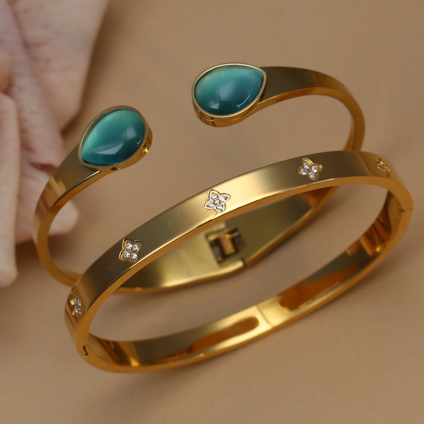 Fashion Opal Crystal Stainless Steel Women's Bracelet Bangles Gifts